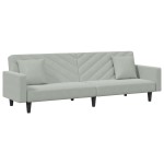 vidaXL Set canapea cu perne, 2 piese, gri deschis, catifea