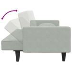 vidaXL Set canapea cu perne, 2 piese, gri deschis, catifea