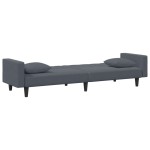 vidaXL Set canapea cu perne, 2 piese, gri închis, catifea