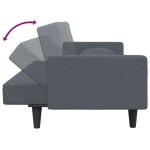 vidaXL Set canapea cu perne, 2 piese, gri închis, catifea