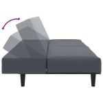vidaXL Set canapea, 2 piese, gri închis, catifea