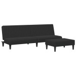 vidaXL Set canapea 2 piese, negru, catifea