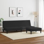 vidaXL Set canapea 2 piese, negru, catifea