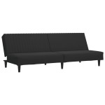 vidaXL Set canapea 2 piese, negru, catifea