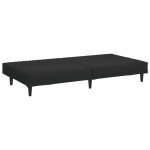 vidaXL Set canapea 2 piese, negru, catifea