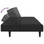 vidaXL Set canapea 2 piese, negru, catifea