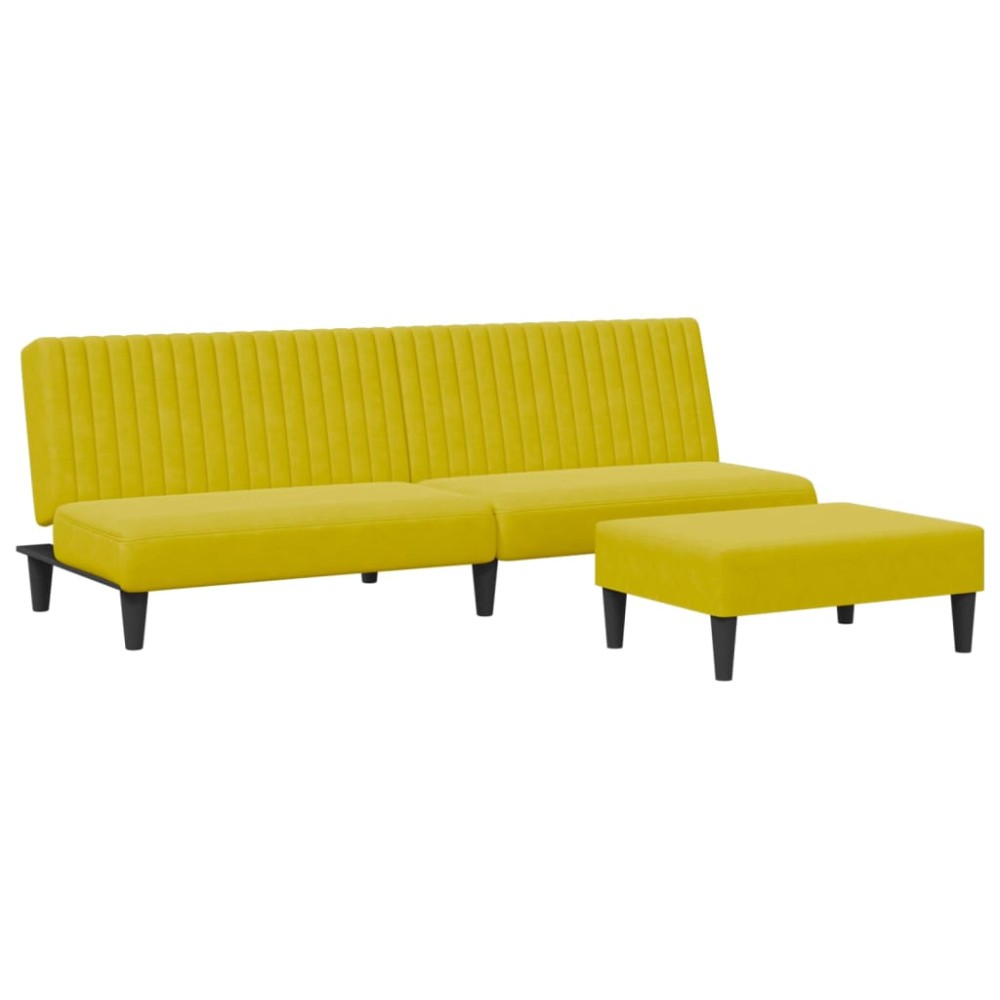 vidaXL Set canapea 2 piese, galben, catifea
