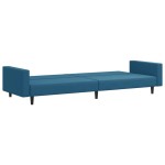 vidaXL Set canapea 2 piese, albastru, catifea vidaXL Set canapea 2 piese, albastru, catifea