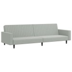 vidaXL Set canapea, 2 piese, gri deschis, catifea