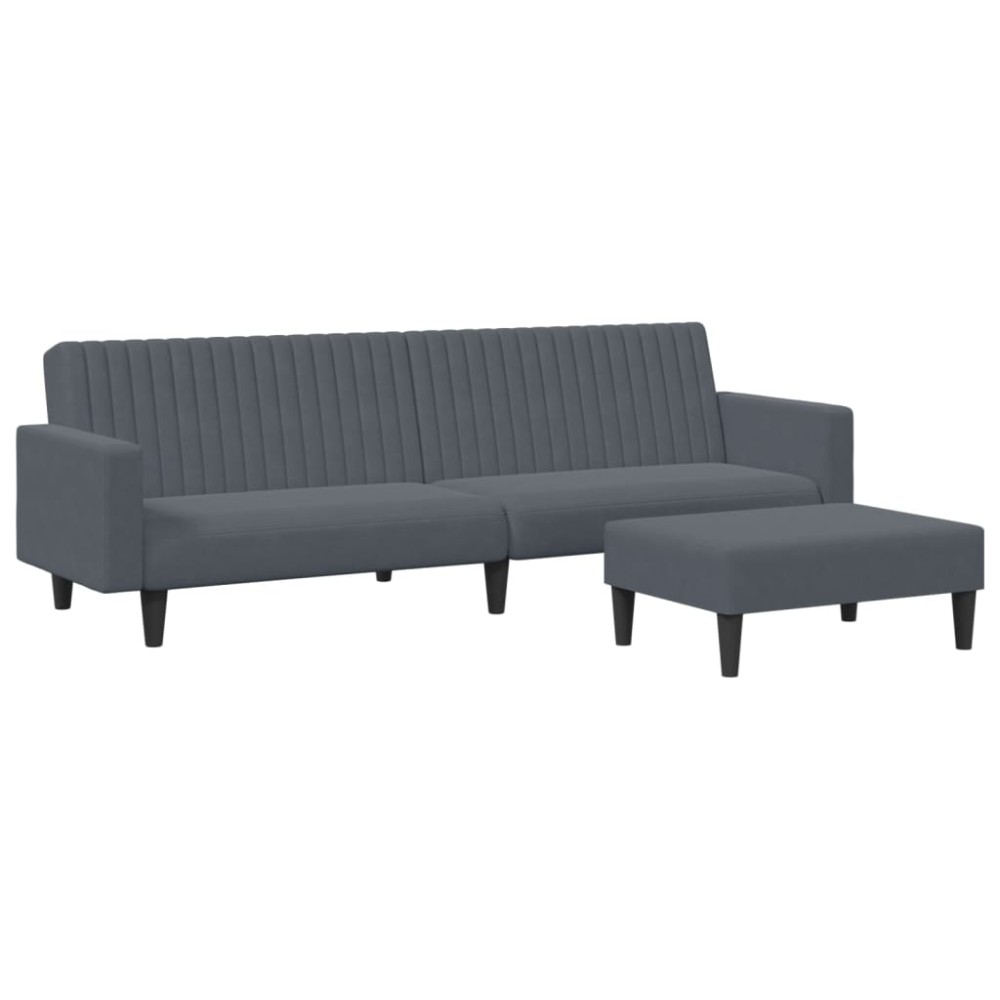 vidaXL Set canapea, 2 piese, gri închis, catifea