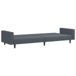 vidaXL Set canapea, 2 piese, gri închis, catifea