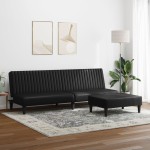 vidaXL Set de canapele, 2 piese, negru, piele ecologică vidaXL Set de canapele, 2 piese, negru, piele ecologică