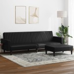 vidaXL Set de canapele, 2 piese, negru, piele ecologică vidaXL Set de canapele, 2 piese, negru, piele ecologică