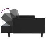 vidaXL Set de canapele, 2 piese, negru, piele ecologică vidaXL Set de canapele, 2 piese, negru, piele ecologică