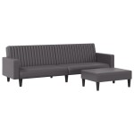 vidaXL Set de canapele, 2 piese, gri, piele ecologică