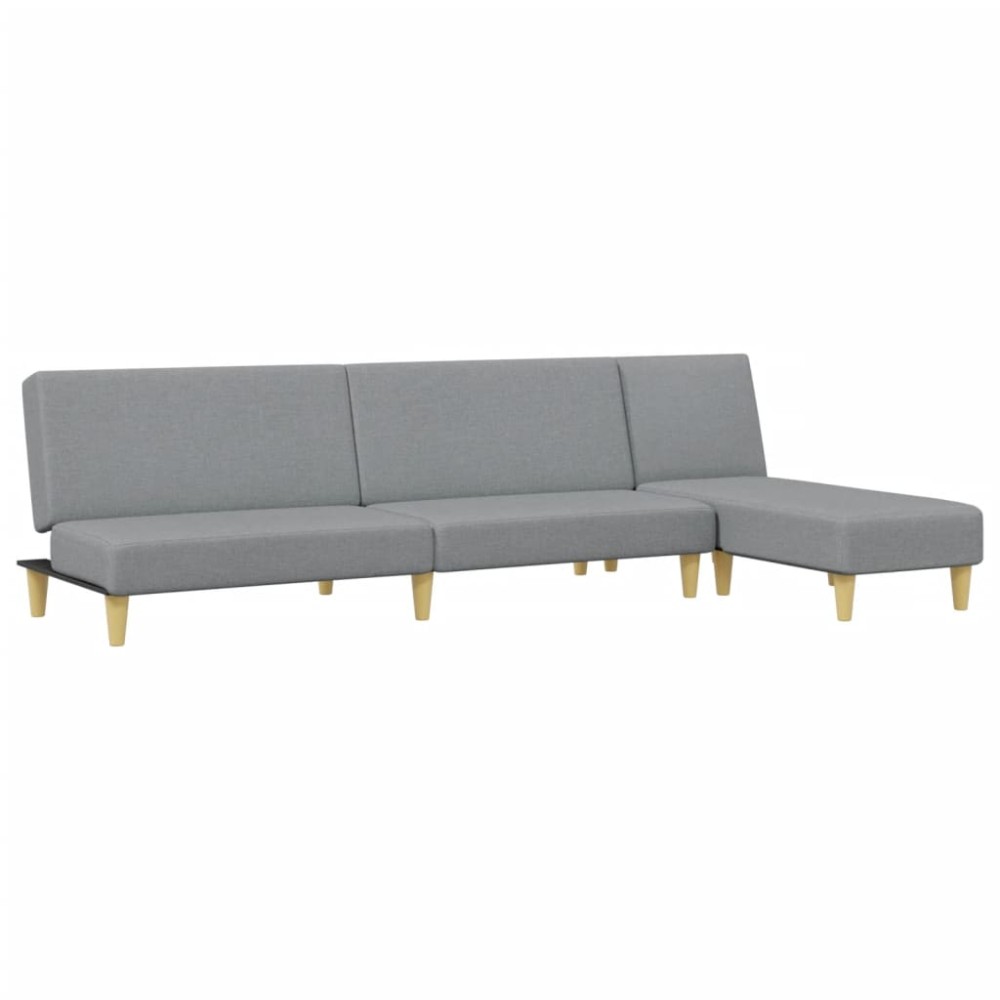 vidaXL Set de canapele, 2 piese, gri deschis, material textil
