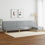 vidaXL Set de canapele, 2 piese, gri deschis, material textil vidaXL Set de canapele, 2 piese, gri deschis, material textil