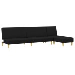 vidaXL Set de canapele, 2 piese, negru, material textil vidaXL Set de canapele, 2 piese, negru, material textil