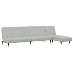 vidaXL Set canapea, 2 piese, gri deschis, catifea