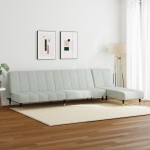 vidaXL Set canapea, 2 piese, gri deschis, catifea