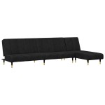 vidaXL Set canapea 2 piese, negru, catifea