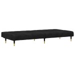vidaXL Set canapea 2 piese, negru, catifea