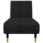vidaXL Set canapea 2 piese, negru, catifea