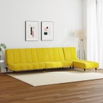 vidaXL Set canapea 2 piese, galben, catifea