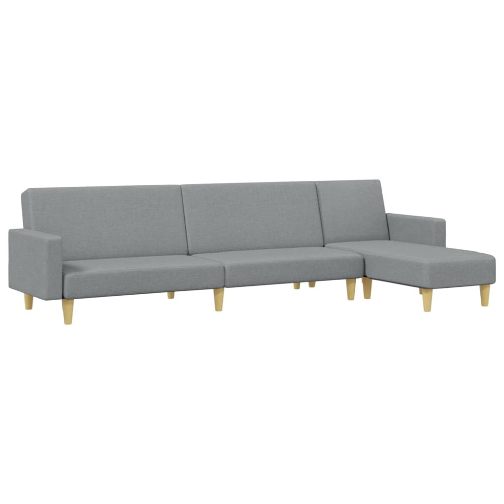 vidaXL Set de canapele, 2 piese, gri deschis, material textil