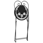 vidaXL Masă de bistro cu mozaic, negru și alb, fier și ceramică