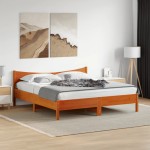vidaXL Cadru de pat fără saltea, maro ceruit 200x200 cm lemn masiv pin vidaXL Cadru de pat fără saltea, maro ceruit 200x200 cm lemn masiv pin