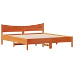 vidaXL Cadru de pat fără saltea, maro ceruit 200x200 cm lemn masiv pin vidaXL Cadru de pat fără saltea, maro ceruit 200x200 cm lemn masiv pin