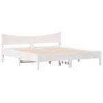 vidaXL Cadru de pat fără saltea, alb, 180x200 cm, lemn masiv pin