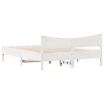 vidaXL Cadru de pat fără saltea, alb, 160x200 cm, lemn masiv pin