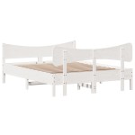 vidaXL Cadru de pat fără saltea, alb, 160x200 cm, lemn masiv pin vidaXL Cadru de pat fără saltea, alb, 160x200 cm, lemn masiv pin