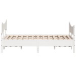 vidaXL Cadru de pat fără saltea, alb, 150x200 cm, lemn masiv pin vidaXL Cadru de pat fără saltea, alb, 150x200 cm, lemn masiv pin