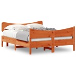 vidaXL Cadru de pat fără saltea, maro ceruit 150x200 cm lemn masiv pin vidaXL Cadru de pat fără saltea, maro ceruit 150x200 cm lemn masiv pin