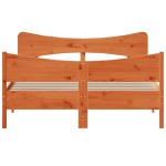 vidaXL Cadru de pat fără saltea, maro ceruit 150x200 cm lemn masiv pin vidaXL Cadru de pat fără saltea, maro ceruit 150x200 cm lemn masiv pin