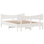 vidaXL Cadru de pat fără saltea, alb, 140x200 cm, lemn masiv pin vidaXL Cadru de pat fără saltea, alb, 140x200 cm, lemn masiv pin