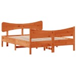 vidaXL Cadru de pat fără saltea, maro ceruit 140x200 cm lemn masiv pin vidaXL Cadru de pat fără saltea, maro ceruit 140x200 cm lemn masiv pin