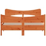 vidaXL Cadru de pat fără saltea, maro ceruit 140x200 cm lemn masiv pin vidaXL Cadru de pat fără saltea, maro ceruit 140x200 cm lemn masiv pin