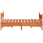 vidaXL Cadru de pat fără saltea, maro ceruit 140x200 cm lemn masiv pin vidaXL Cadru de pat fără saltea, maro ceruit 140x200 cm lemn masiv pin