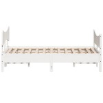 vidaXL Cadru de pat fără saltea, alb, 140x190 cm, lemn masiv de pin