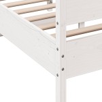 vidaXL Cadru de pat fără saltea, alb, 140x190 cm, lemn masiv de pin