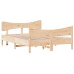 vidaXL Cadru de pat fără saltea, 135x190 cm, lemn masiv de pin