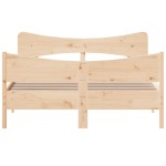 vidaXL Cadru de pat fără saltea, 135x190 cm, lemn masiv de pin