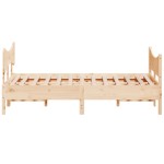 vidaXL Cadru de pat fără saltea, 135x190 cm, lemn masiv de pin