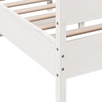 vidaXL Cadru de pat fără saltea, alb, 135x190 cm, lemn masiv de pin vidaXL Cadru de pat fără saltea, alb, 135x190 cm, lemn masiv de pin