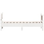 vidaXL Cadru de pat fără saltea, alb, 75x190 cm, lemn masiv de pin