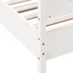 vidaXL Cadru de pat fără saltea, alb, 75x190 cm, lemn masiv de pin